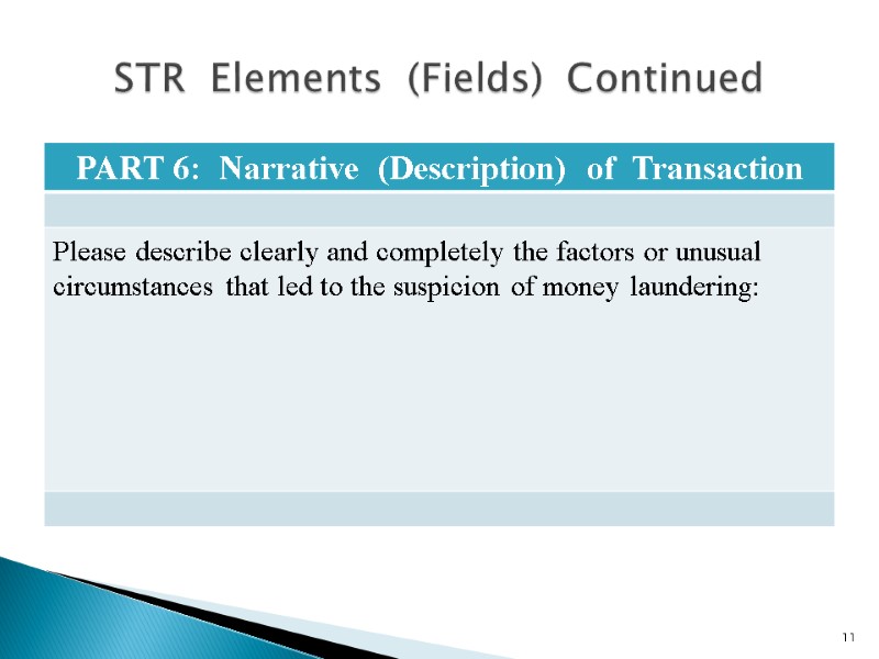 STR  Elements  (Fields)  Continued 11